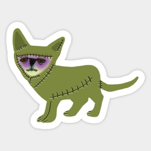 Frankenstein cat enjoy Sticker